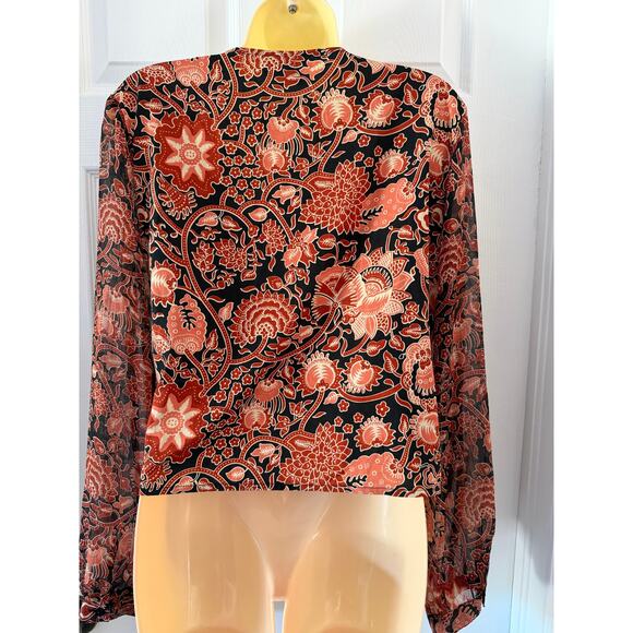 ASOS Paisley/Floral Wrap Blouse Size 14 - Picture 2 of 8